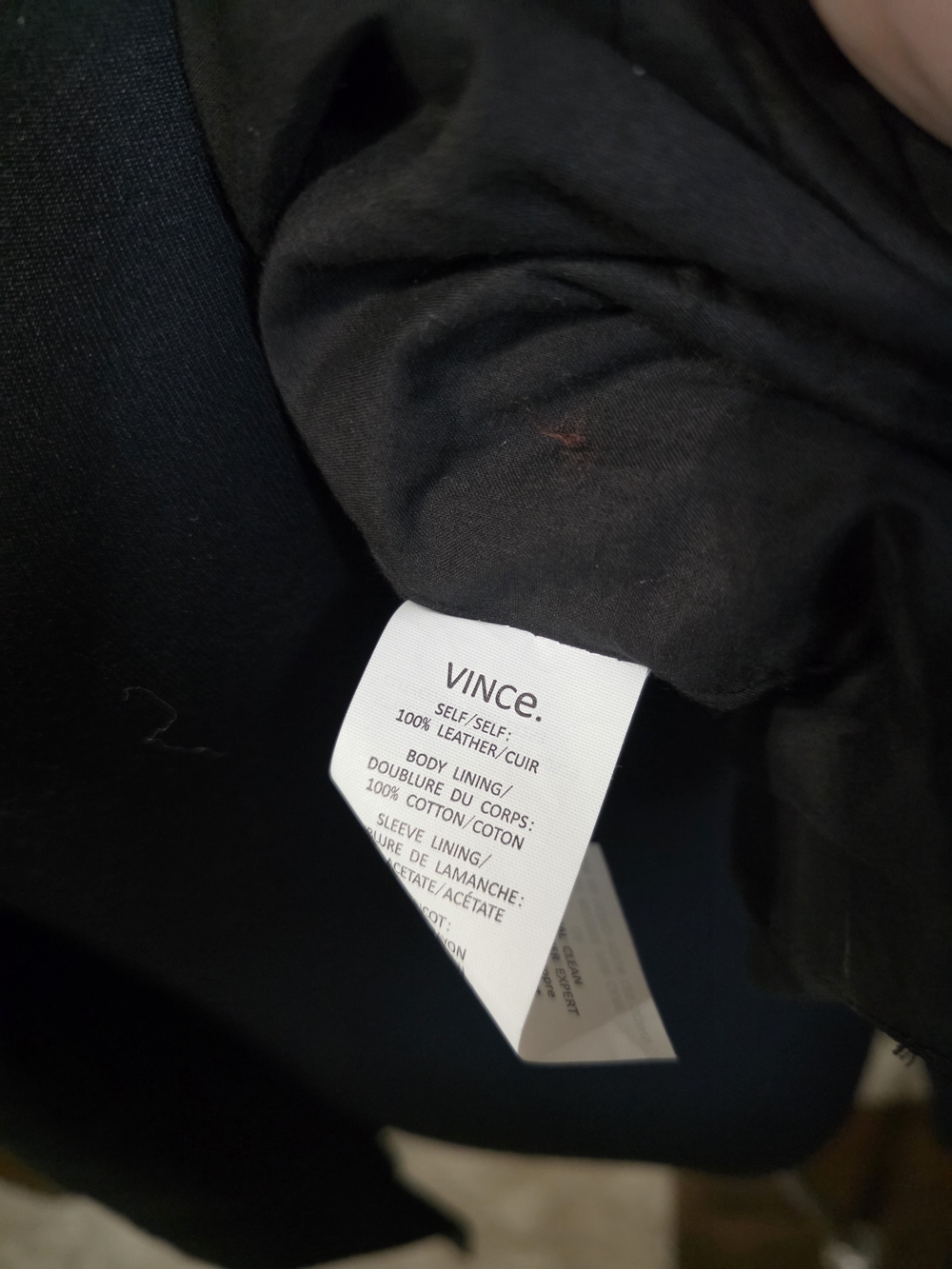 Vince Black Draped Leather Jacket with Waterfall Front - Picture 4 of 4